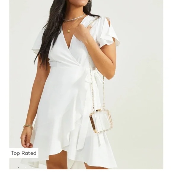 ⭐️ Altar’d State Roxana Navy Wrap Dress Fun and Flirty Size MEDIUM - Picture 3 of 14